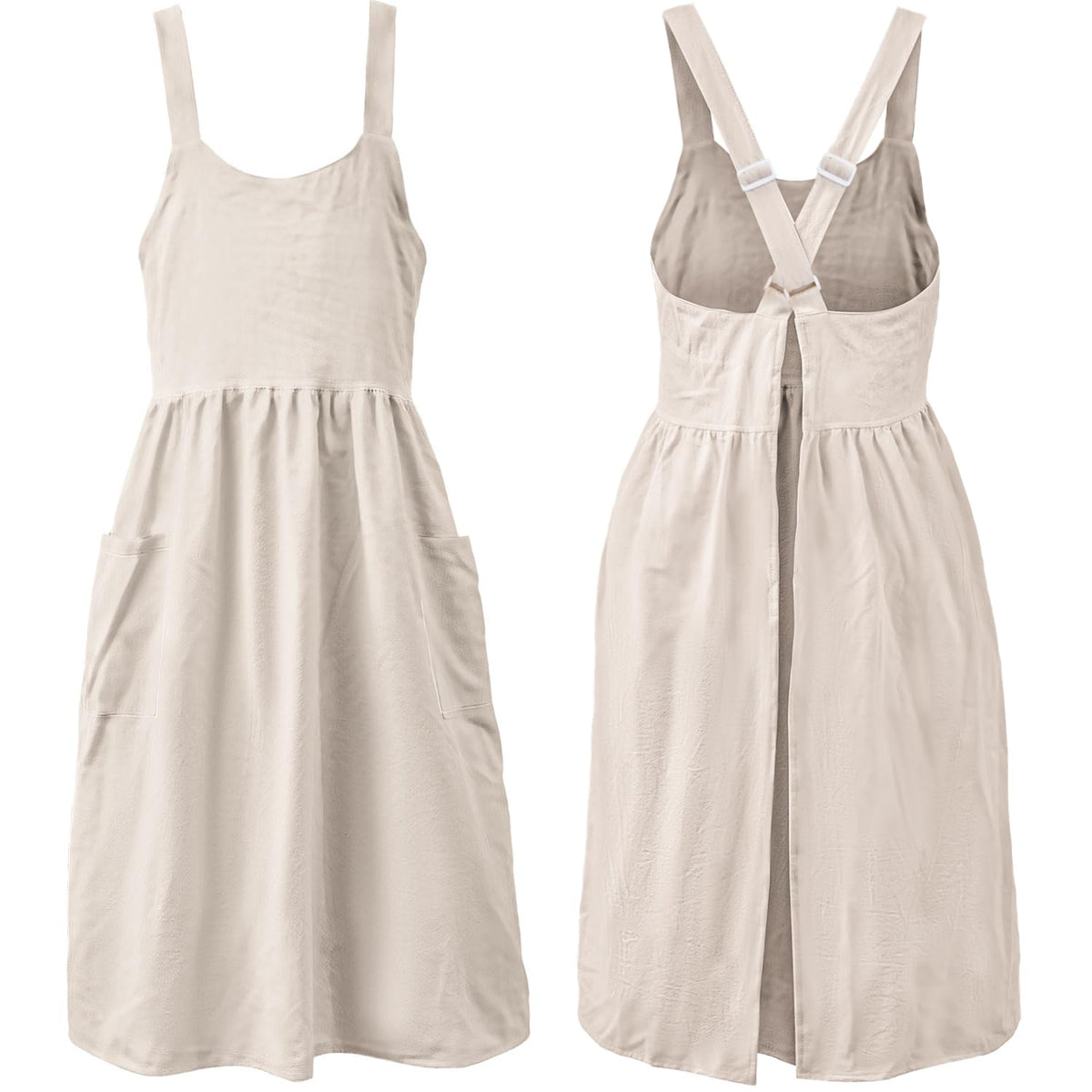 Uaussi cross-back apron with pockets for easy access to tools while cooking