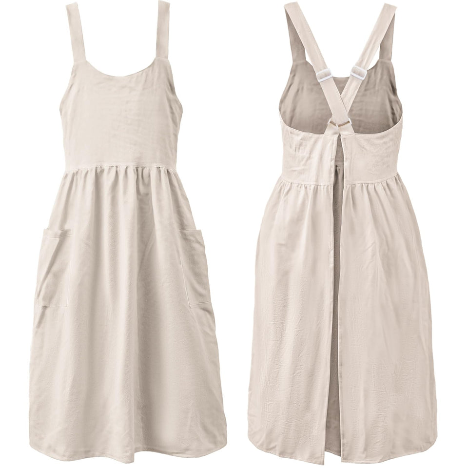 Uaussi cross-back apron with pockets for easy access to tools while cooking