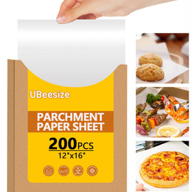 UBeesize 12x16 inch parchment paper ready for half-sheet pans, eliminates cutting and measuring.