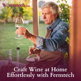 UBREW Fermtech long hose provides reach between vessels during transfers.