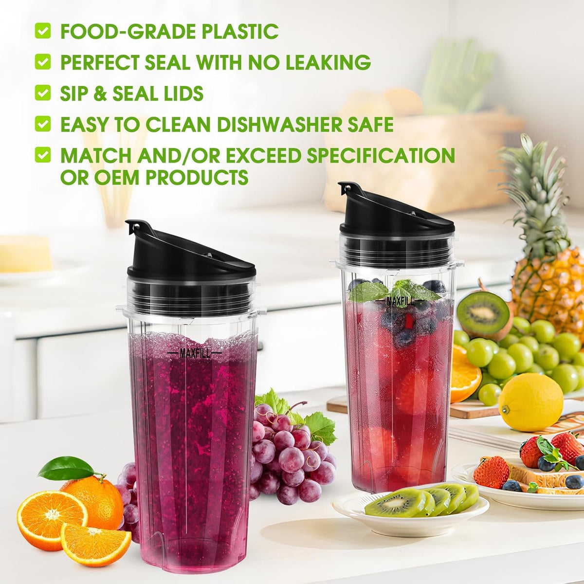UBYNID Ninja replacement cups save time and reduce mess during meal prep.