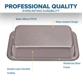 UCBAT parchment liners included for quick cleanup after baking