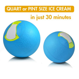 Ice and rock salt placed inside the ball for freezing action