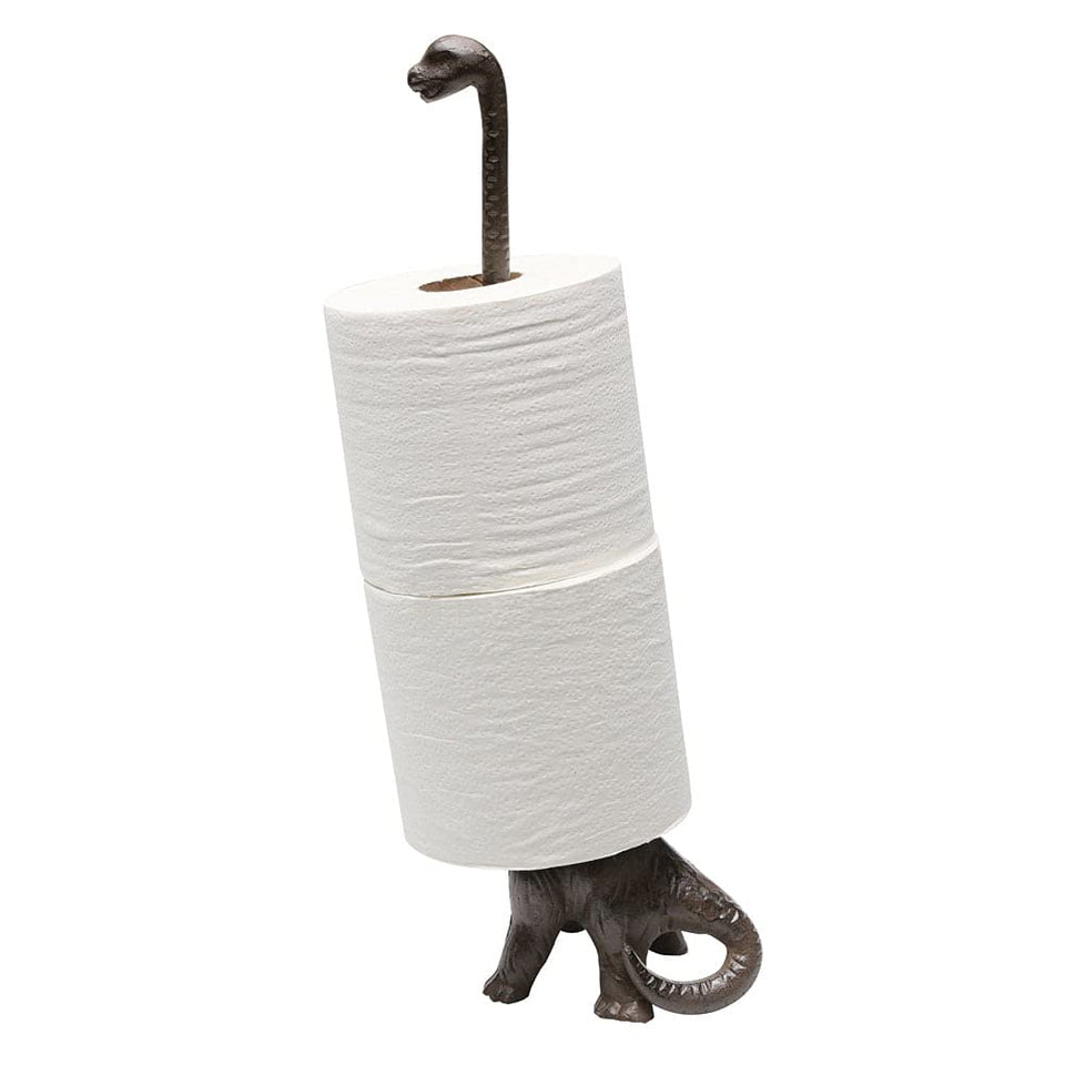 UD Toysdone iron dinosaur paper towel holder stand shows durable cast iron for kitchen use