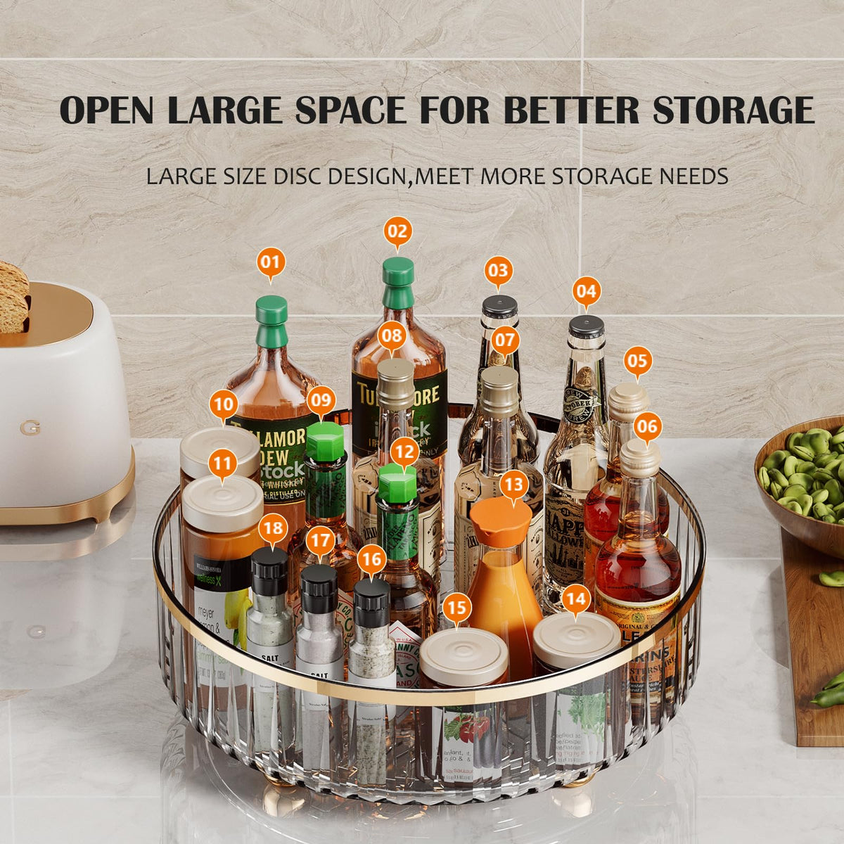 UEOE dining table condiments organizer within reach
