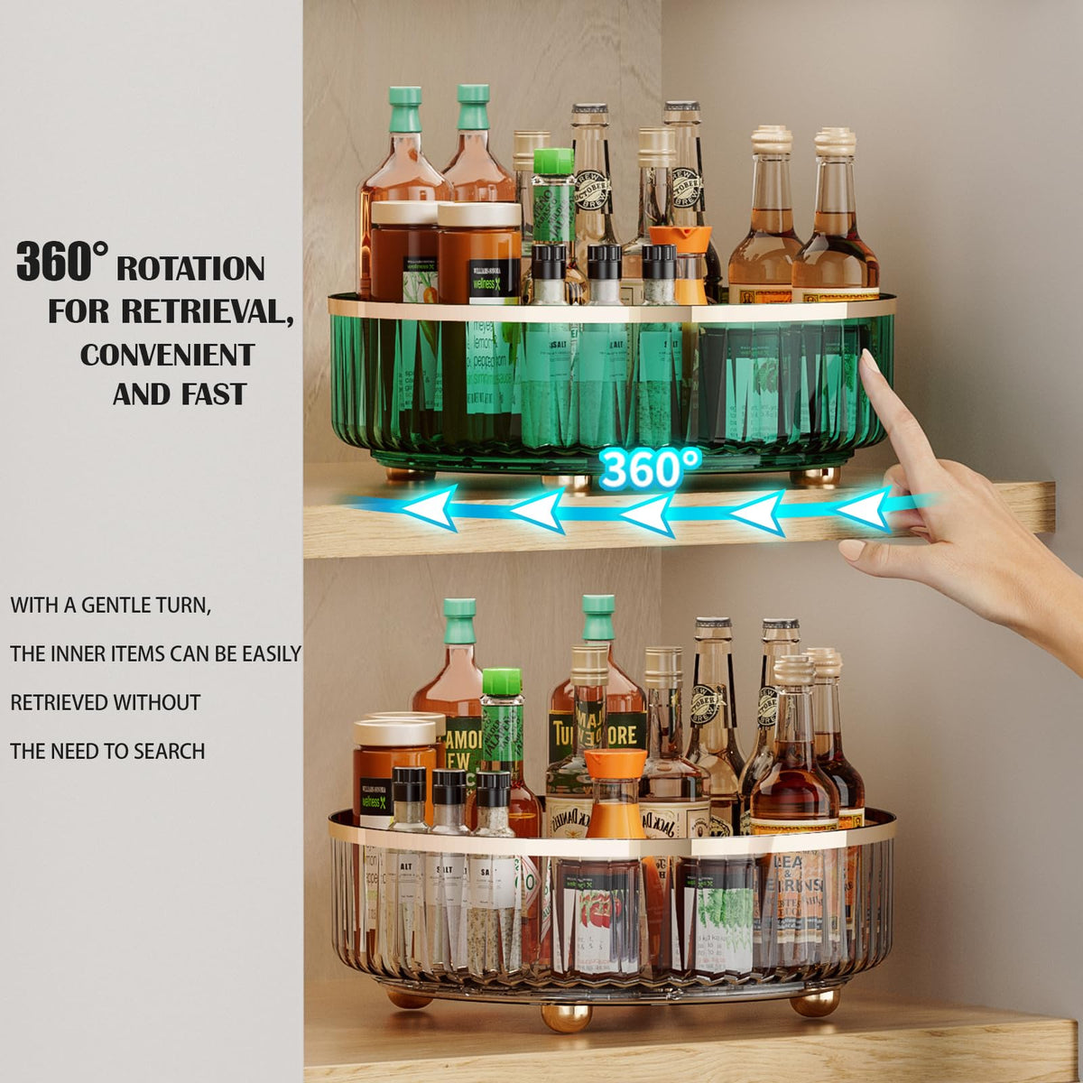 UEOE fridge jar bottle turntable for fridge storage