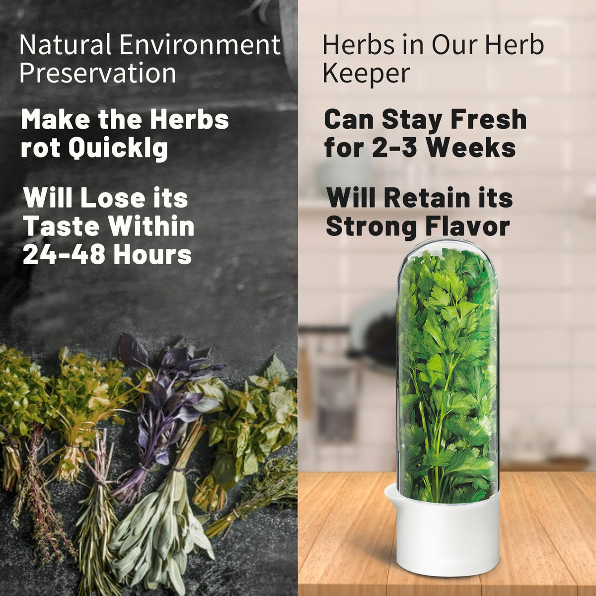 UEOZ vegetable preservation bottle extends the life of greens.