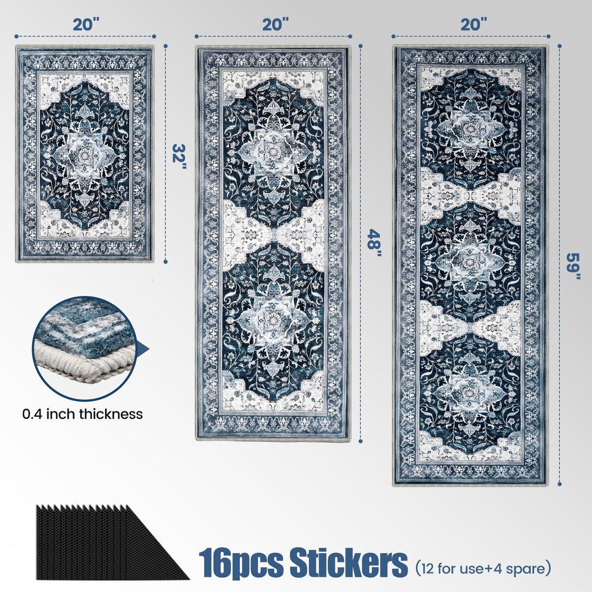 Ufeekare washable rug set resists fading after multiple machine washes.