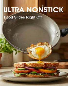 UFIRE ceramic pans set includes 8, 9.5, and 11 inches
