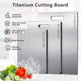 UFJEG titanium cutting board for outdoor use supports camping and picnics on the go.
