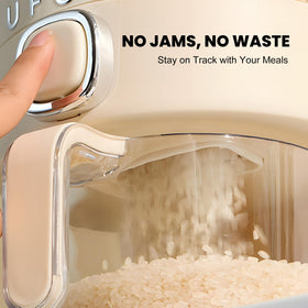 UFORU Rice Dispenser cream-white finish adds kitchen elegance