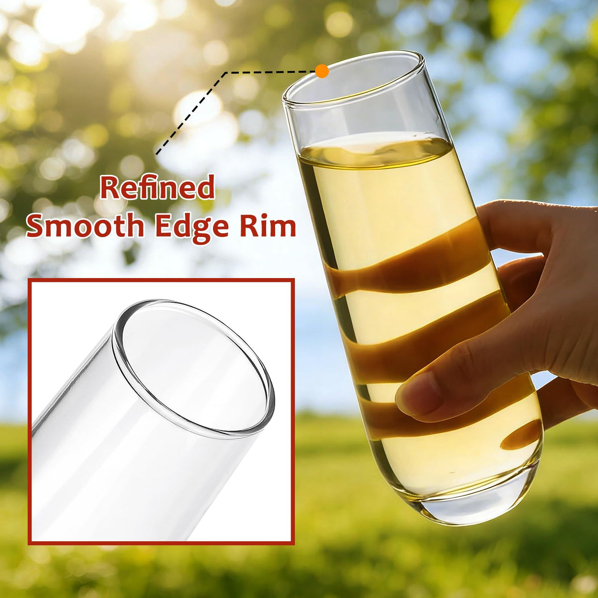 Ufrount sturdy lead-free glass with stable base reduces tipping.
