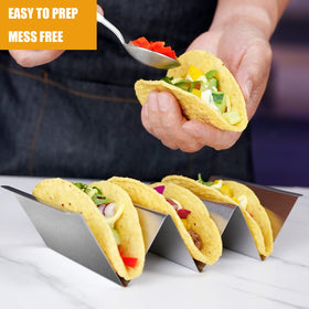 Ugagaf taco holders stainless steel close-up shows sturdy construction.