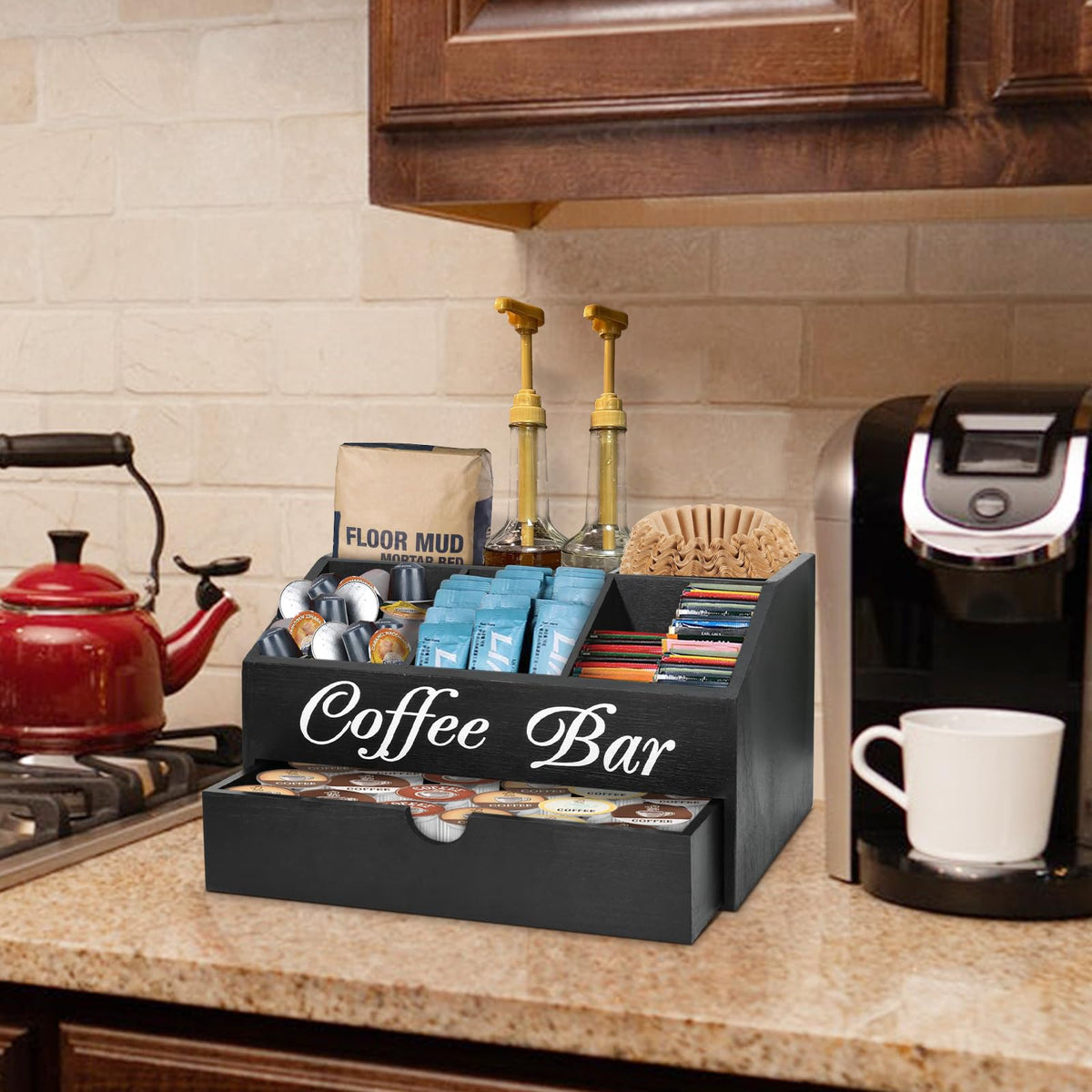 Ugiftt coffee bar organizer dorm and office setup fits shared spaces