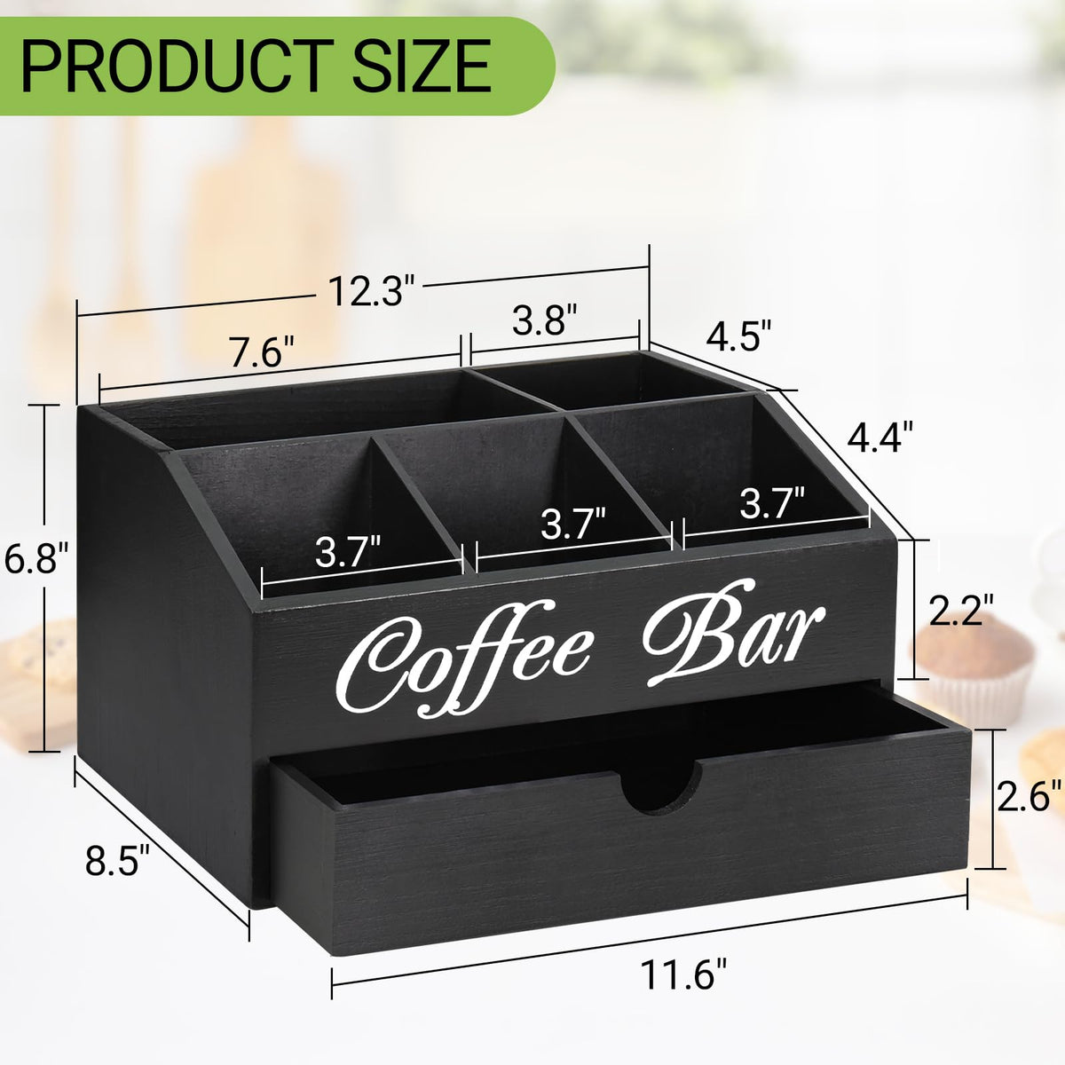 Ugiftt coffee bar organizer front pod storage highlights easy access for coffee pods