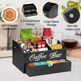 Ugiftt coffee bar organizer solid wood material with a smooth finish