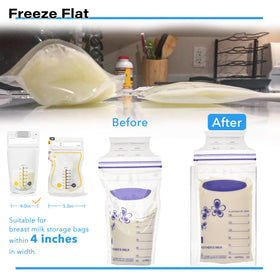 Ugotfeels freezer flattening tool shown with bags ready to flatten
