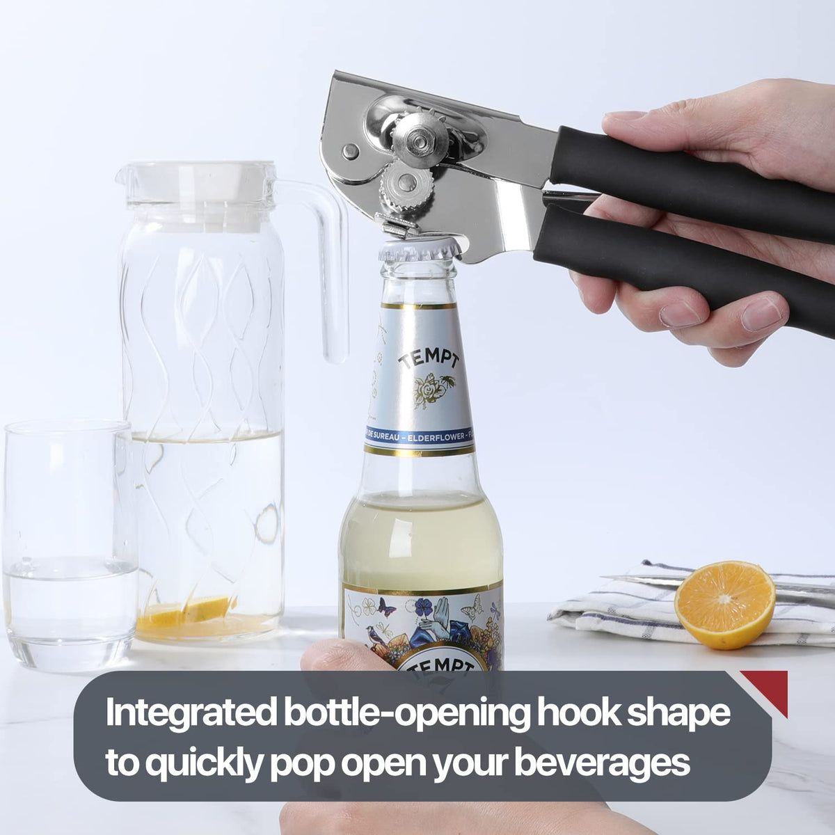 UHIYEE bottle-opening hook for quick beverage access during prep.