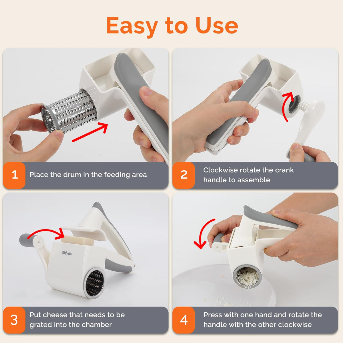 BPA-free materials on the UHIYEE grater ensure kitchen safety.