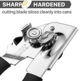 UHIYEE can opener features cushion grip and finger-fit design to reduce fatigue.