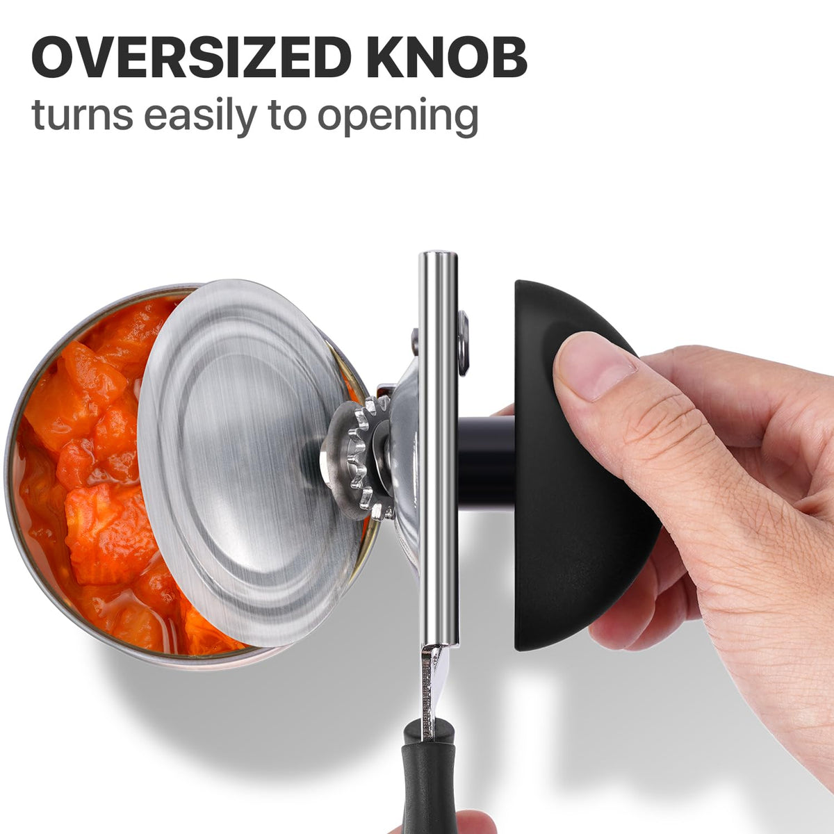 UHIYEE can opener with magnetic lid lift keeps hands clean.