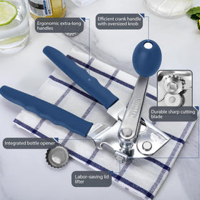 UHIYEE can opener large crank in action for effortless big-can opening