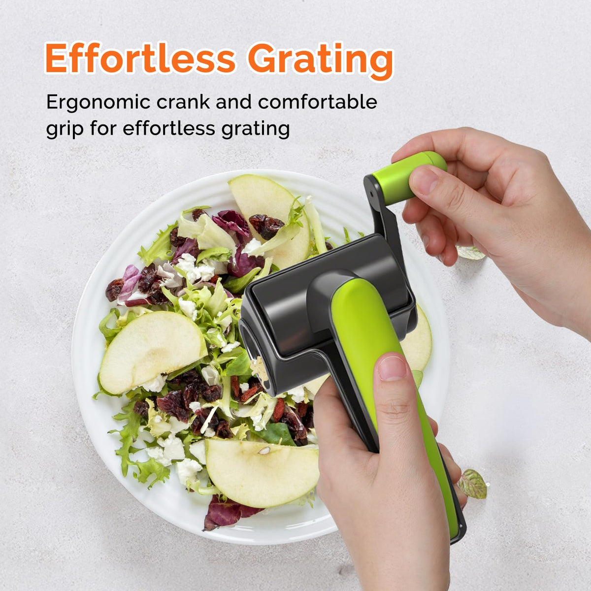 UHIYEE grater with fine drum producing ultra-fine Parmesan shavings