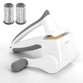 UHIYEE parmesan grater rotary hand crank for effortless cheese shredding.