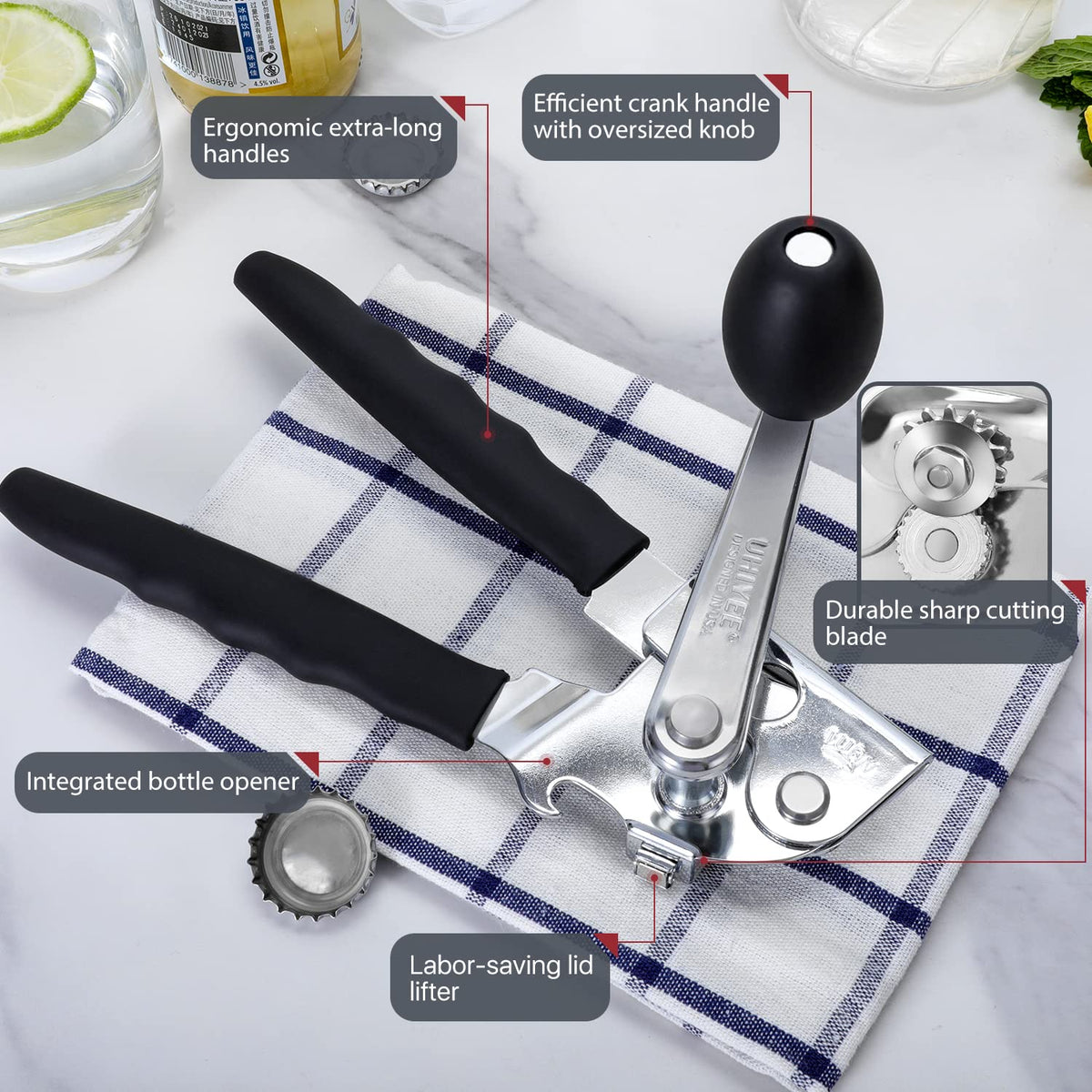 UHIYEE solid steel construction for durable kitchen use.