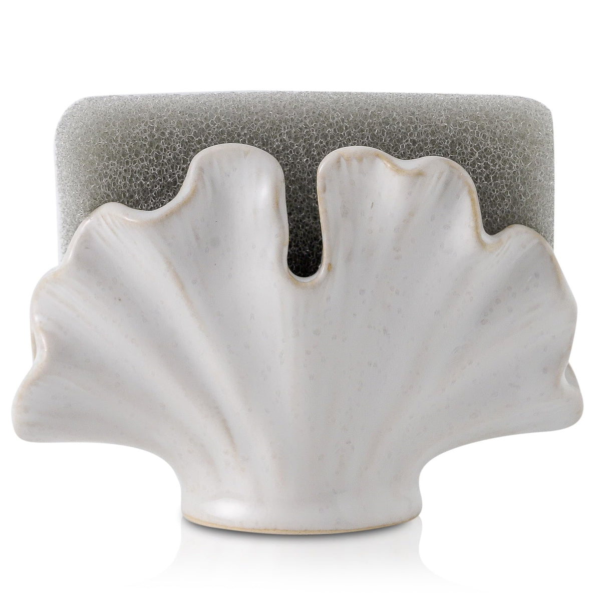Uiddo ceramic sponge holder on kitchen counter, sturdy and elegant for daily use.