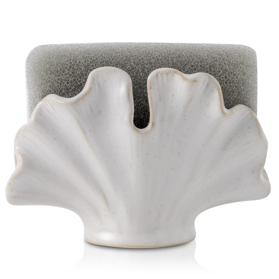 Uiddo ceramic sponge holder on kitchen counter, sturdy and elegant for daily use.