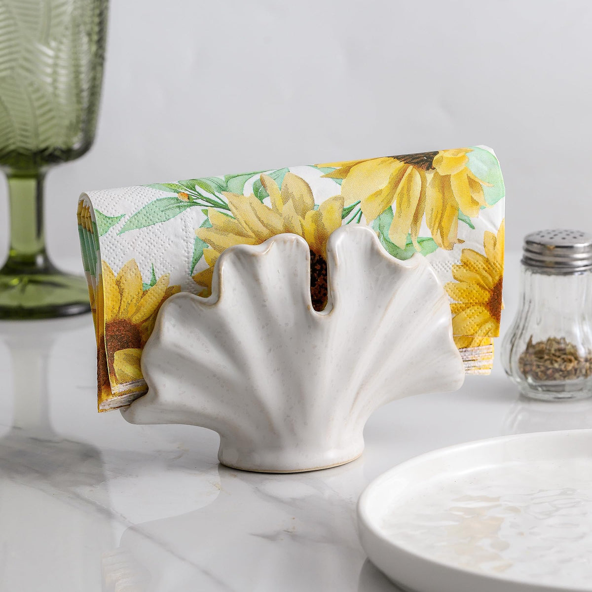 Uiddo farmhouse kitchen decor adds charm while storing dish sponges neatly.