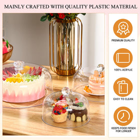 Uiifan 3 Pcs Clear Cake Dome Cover 11in diameter safeguards large cakes at events.