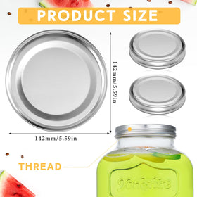 Uiifan airtight vacuum seal lids for 2-gallon mason jars.