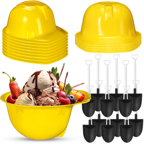 Uiifan construction helmet bowls 8oz, ideal for kid-friendly dessert servings at parties.