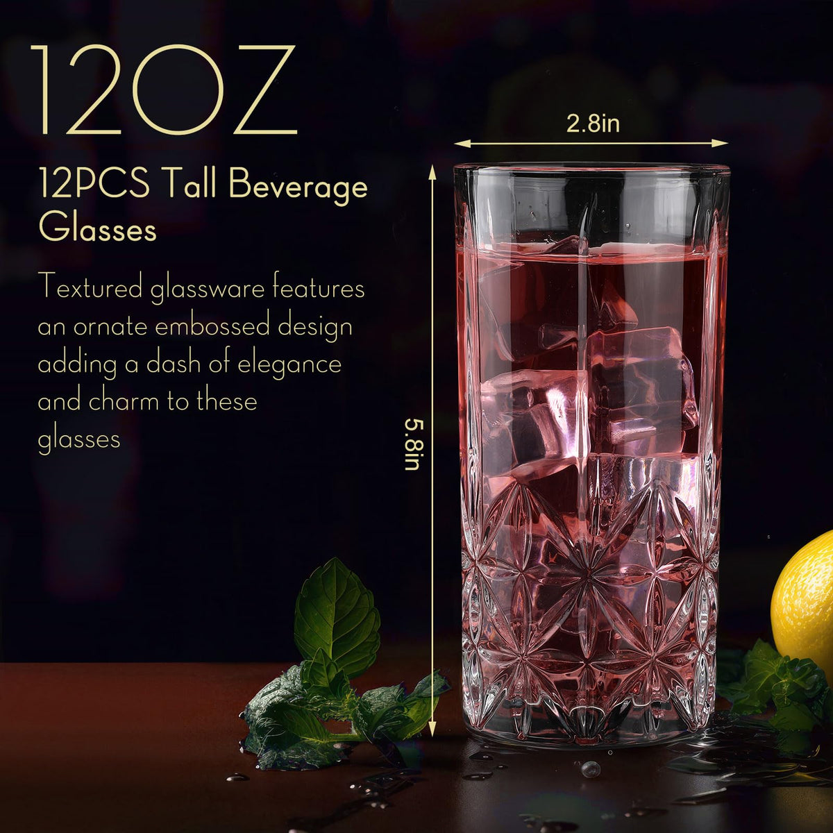 Uiifan crystal glass with embossed texture adds elegance to any drinkware collection.