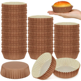 Uiifan natural cupcake liners front view, greaseproof and ready to bake.