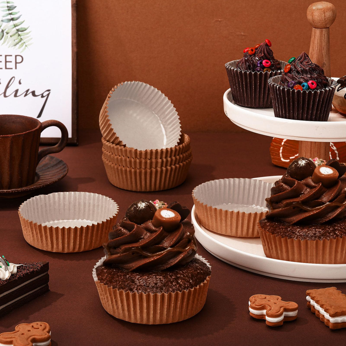 Uiifan liners shown in an oven tray for heat-tolerant baking.