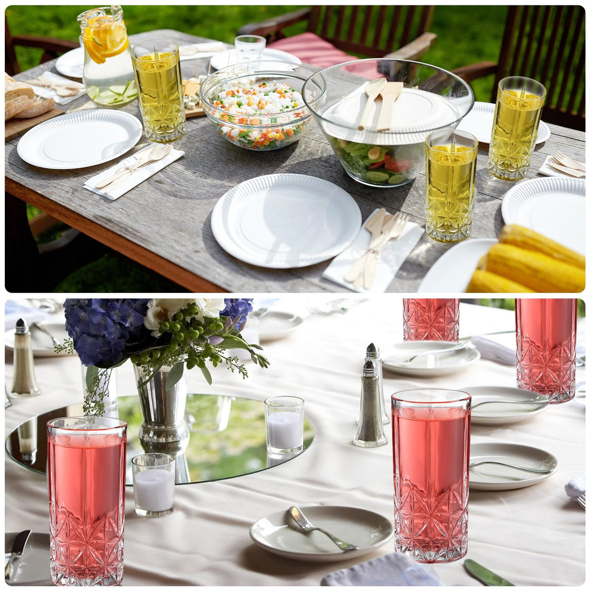 Uiifan dishwasher-safe highball glasses simplify cleanup after gatherings.