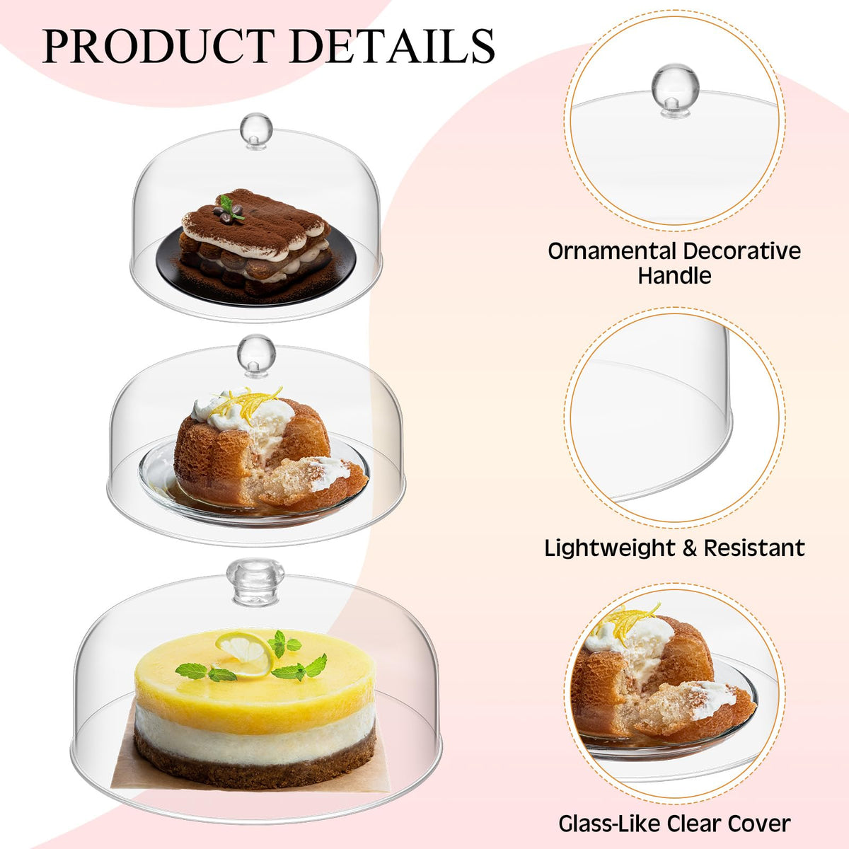 Uiifan dome cover gripping-handle facilitates easy lifting during serving.