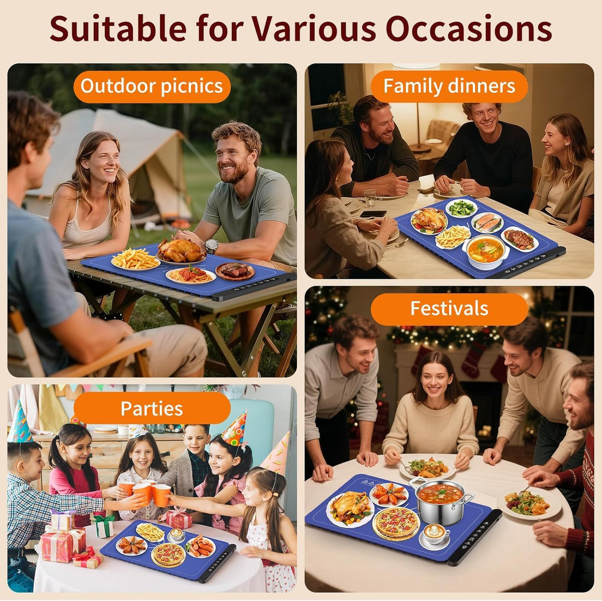 Great for buffets and family gatherings with Uingarm warming mat
