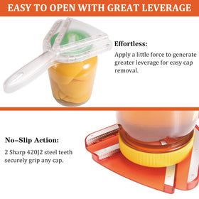 Uinxan bottle cap opener with durable teeth grips caps securely.