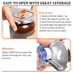 Uinxan jar opener easy-grip teeth securely grip small lids