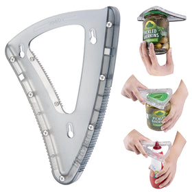 Uinxan jar opener mounted under cabinet for stable one-handed use.