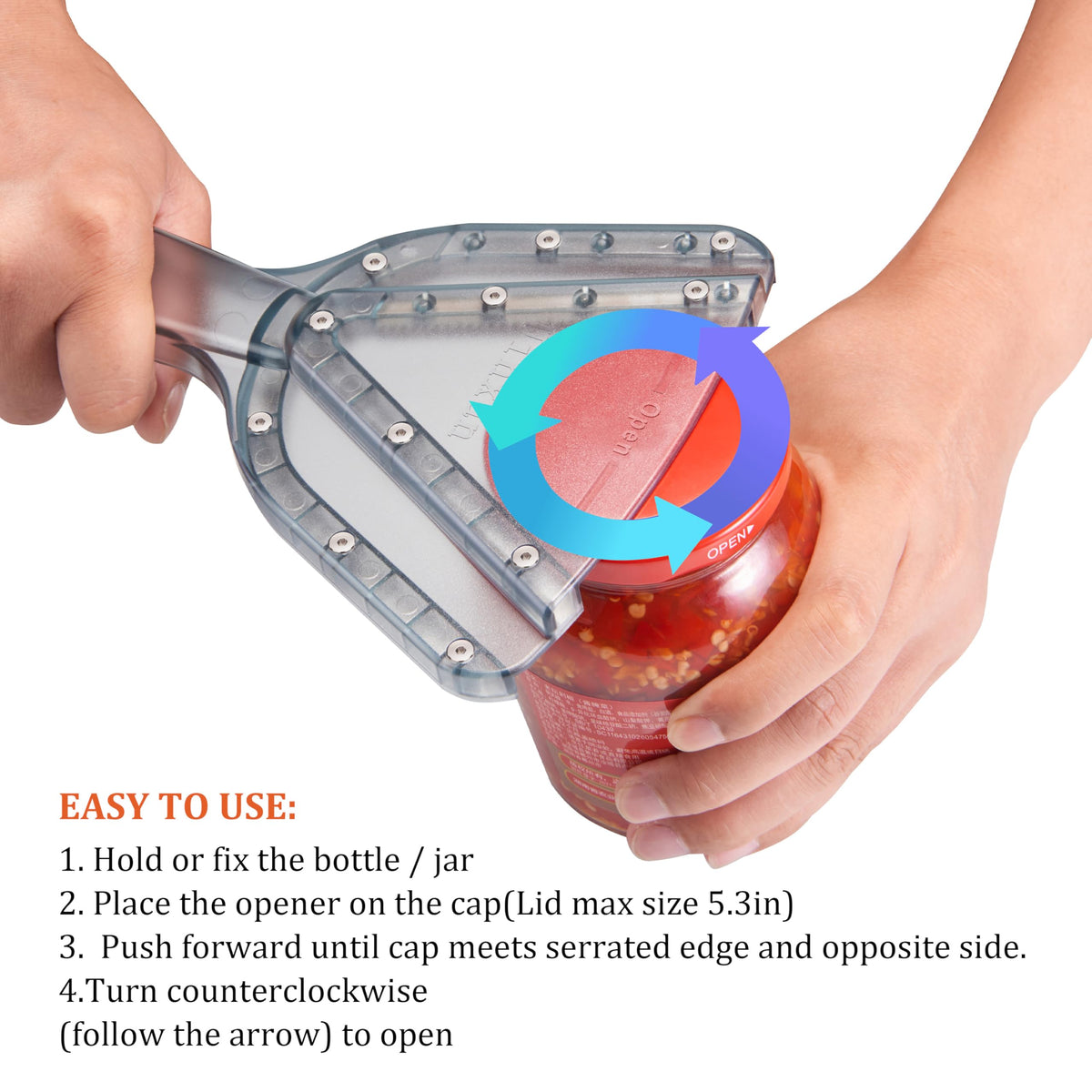 Uinxan opener tackling vacuum sealed lids with smooth twisting action