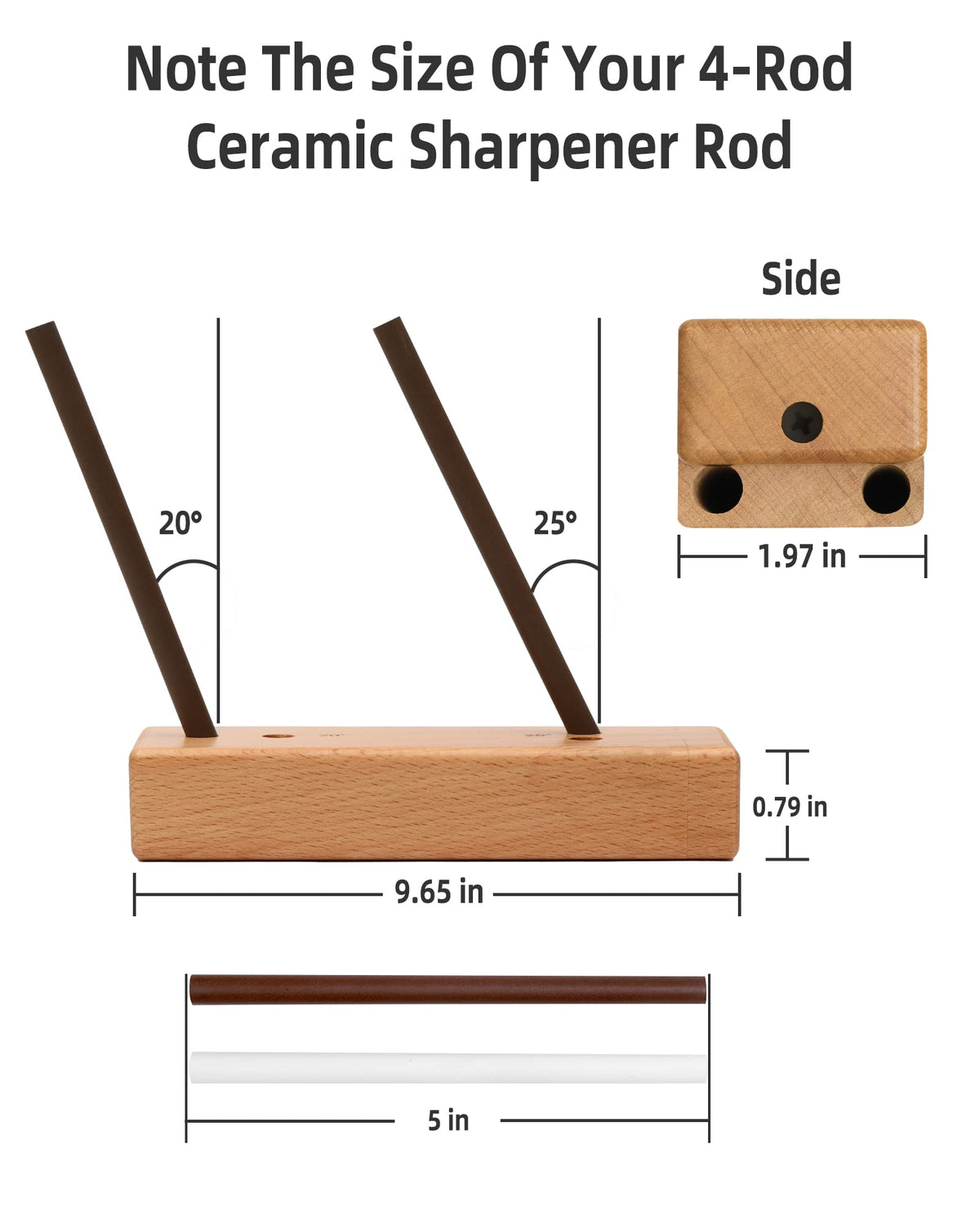 Uiozr ceramic sharpener rod close-up showing durable sharpening surface