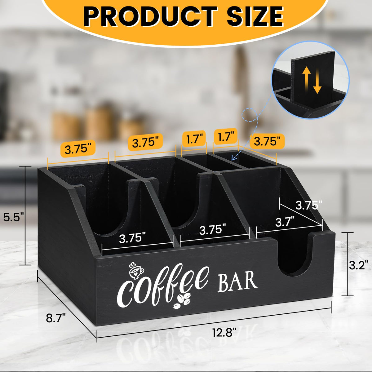 Uipame Rustic Coffee Bar Organizer, a thoughtful gift for coffee lovers.