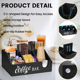 Uipame Rustic Coffee Bar Organizer suited for home, office, cafe and dining areas.