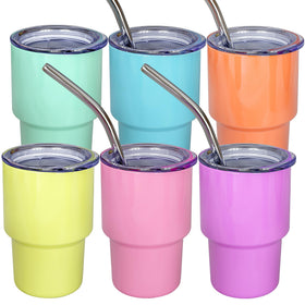 UIRZOTN 3oz mini tumbler with straw and lid, ideal for wedding toasts.