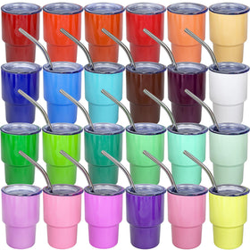 UIRZOTN 3oz mini tumbler with lid and straw for spill-free sipping on the go